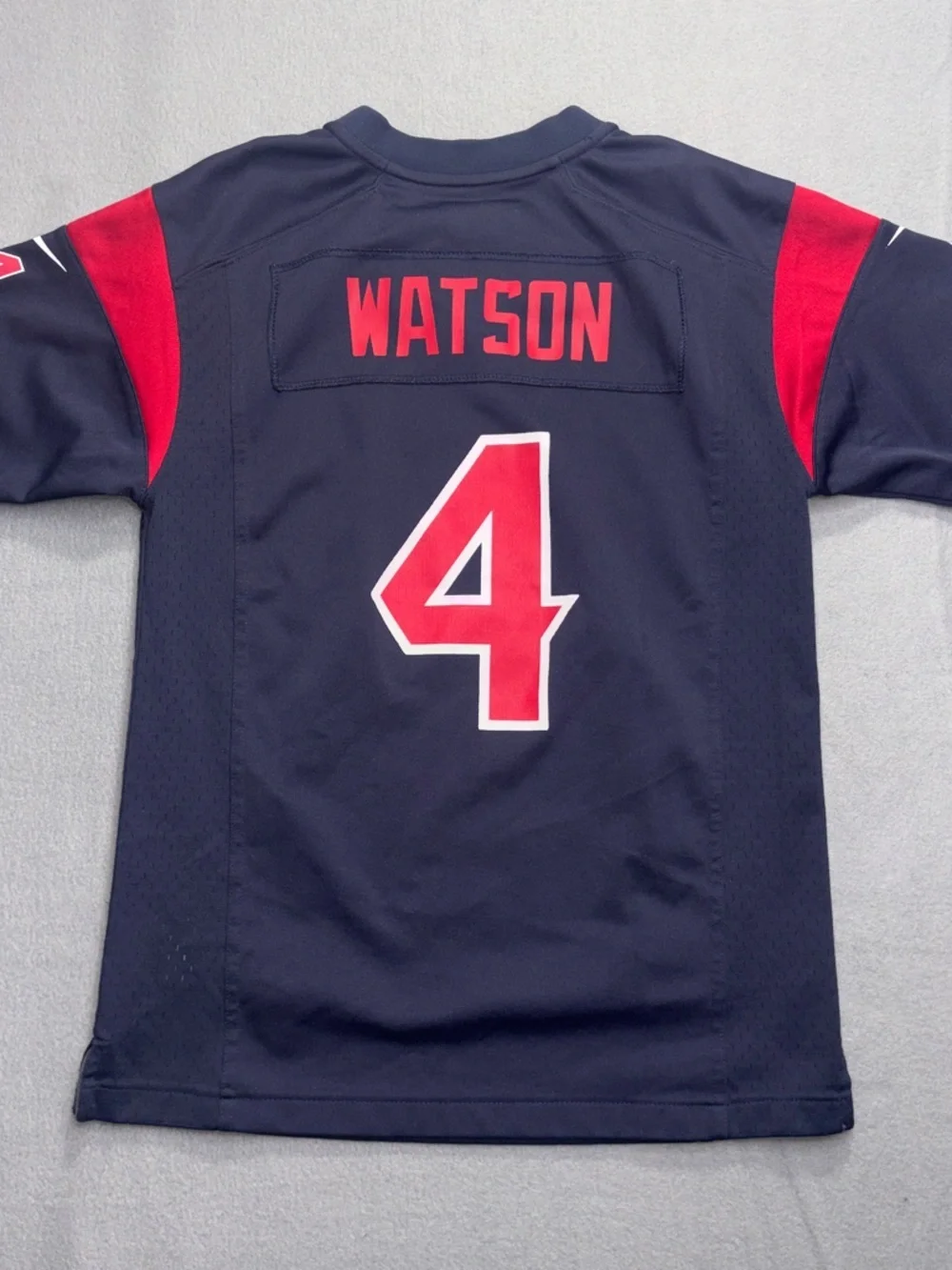 Kids Nike Houston Texans Deshaun Watson Navy Blue Home Game Football Jersey #4 M